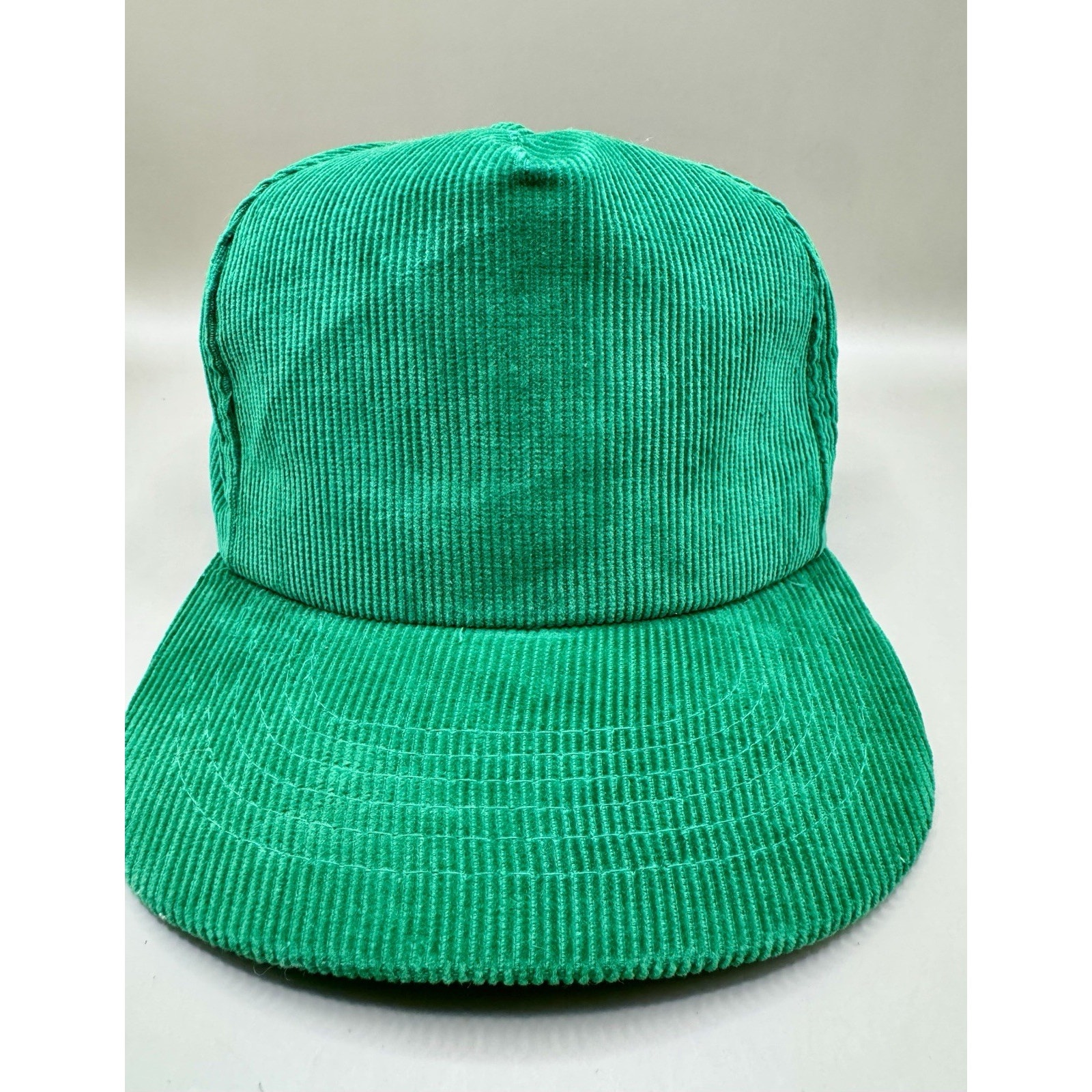 Vintage Yupoong Showcase Snapback Hat Green Corduroy 90s Y2k Blank Adjustable